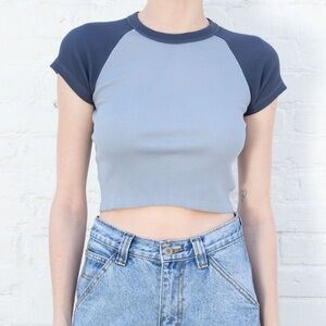 Brandy melville bella top baby blue/navy